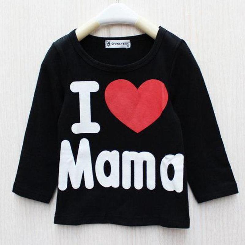 Baby Toddler Long Sleeve T-Shirt I Love Papa Mama Tops