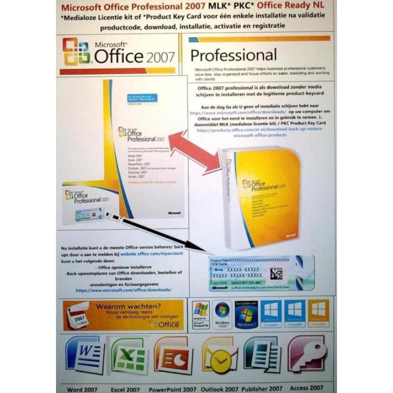 Microsoft Office 2007 Professional SBE MLK PKC NL OEM 2010