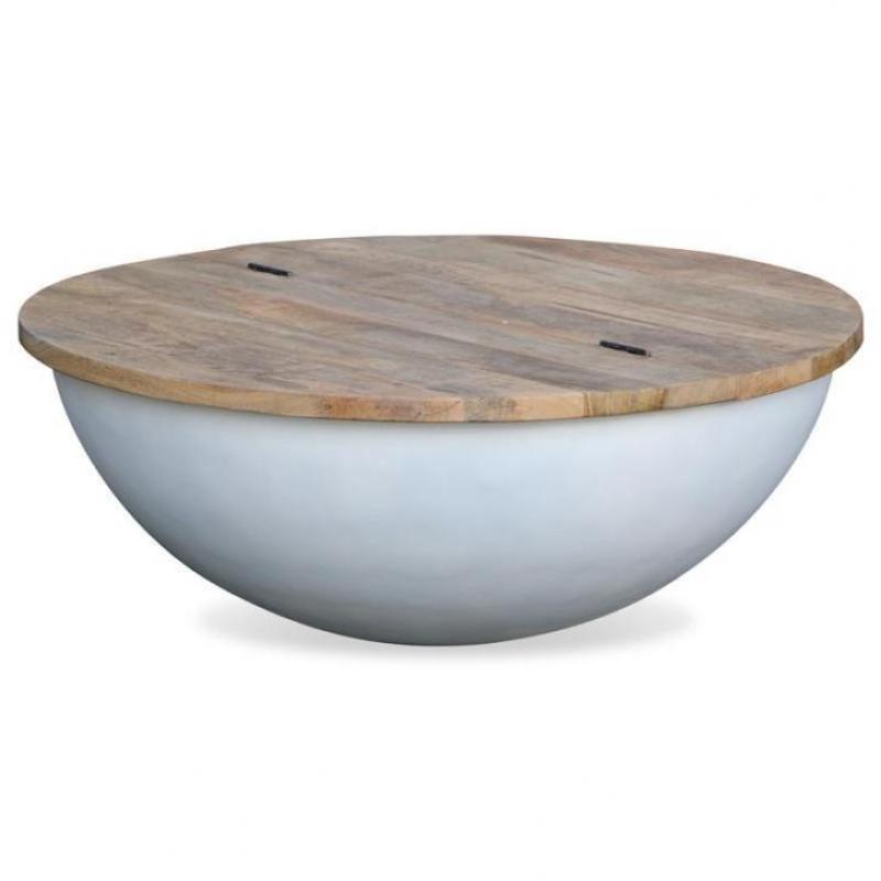 Bowl salon tafel 100x100cm wit