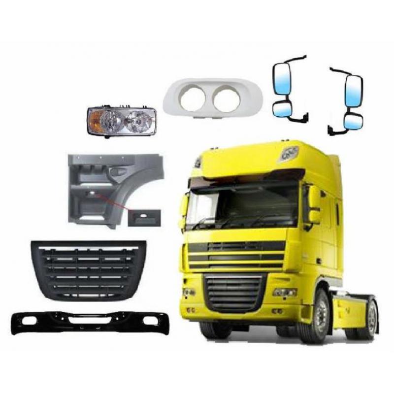 DAF XF105-106 motorkap,grill,spiegels,koplampen