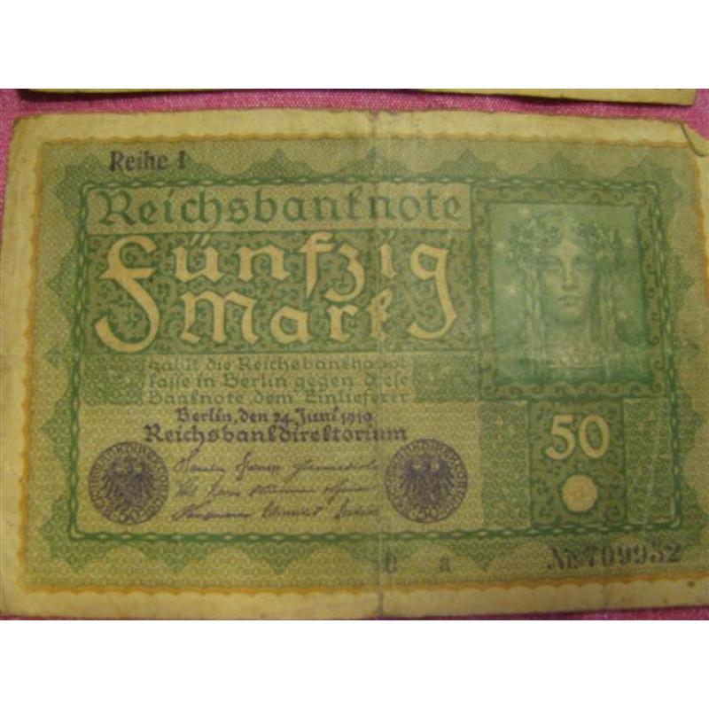 X27: Oud papiergeld 50 Duitse mark Reichsbanknote, Berlin