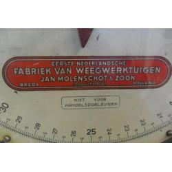 Weegschaal 50kg met tafel, van molenschot en zoon (a4)