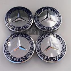 Mercedes naafdoppen 75 mm Donker Blauw uitvoering