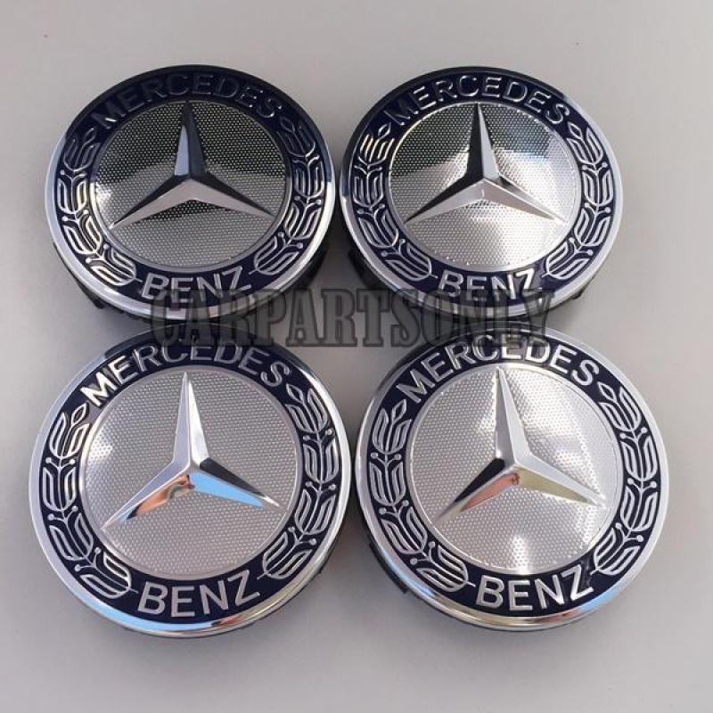 Mercedes naafdoppen 75 mm Donker Blauw uitvoering