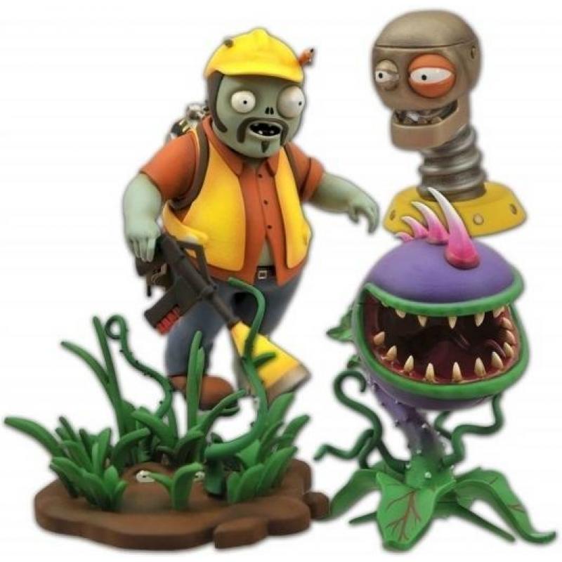 Plants vs Zombies Action Figures: Engineer Zombie & Chomp...