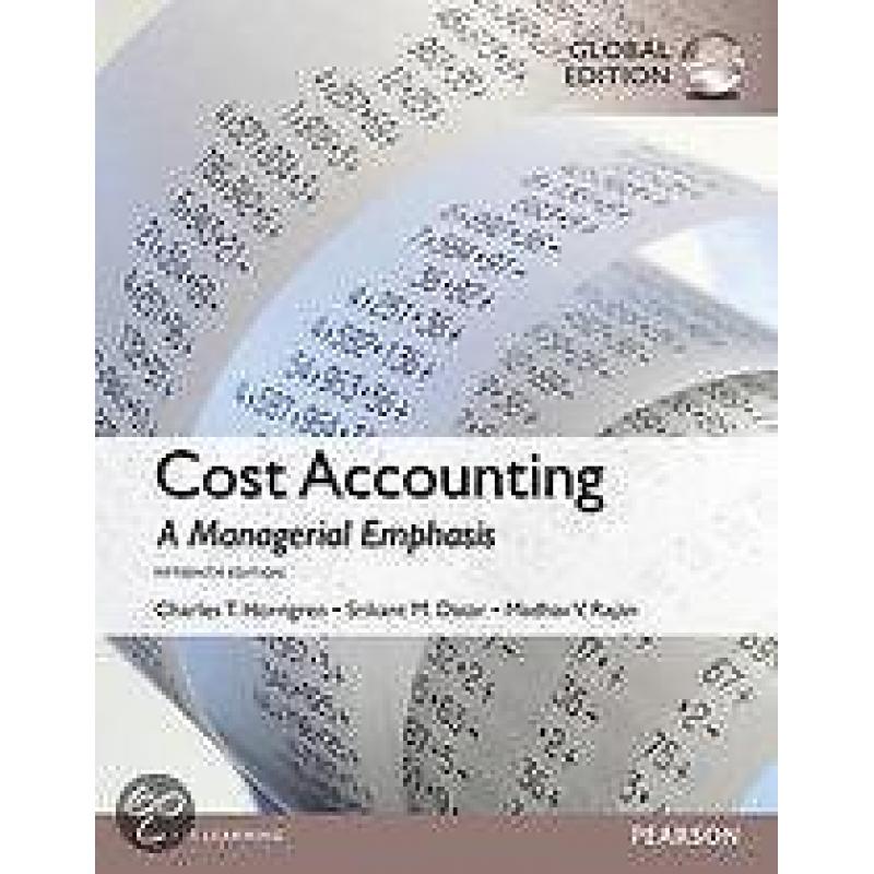 9781292018225 Cost Accounting Global Edition