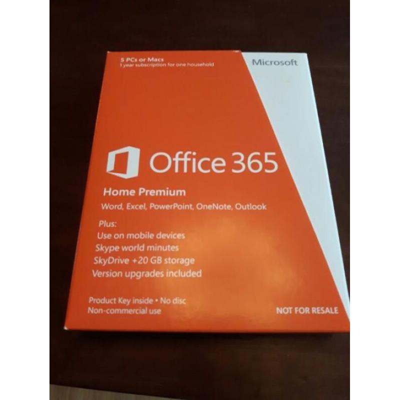 Nieuw! 1 jr Microsoft Office 365 voor 5 pc's