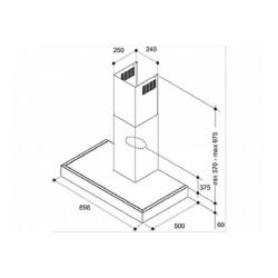 Bauknecht DBR5890PT blokschouw 90 cm afzuigkap