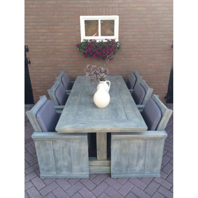 Steigerhouten tuinset , tuinmeubels