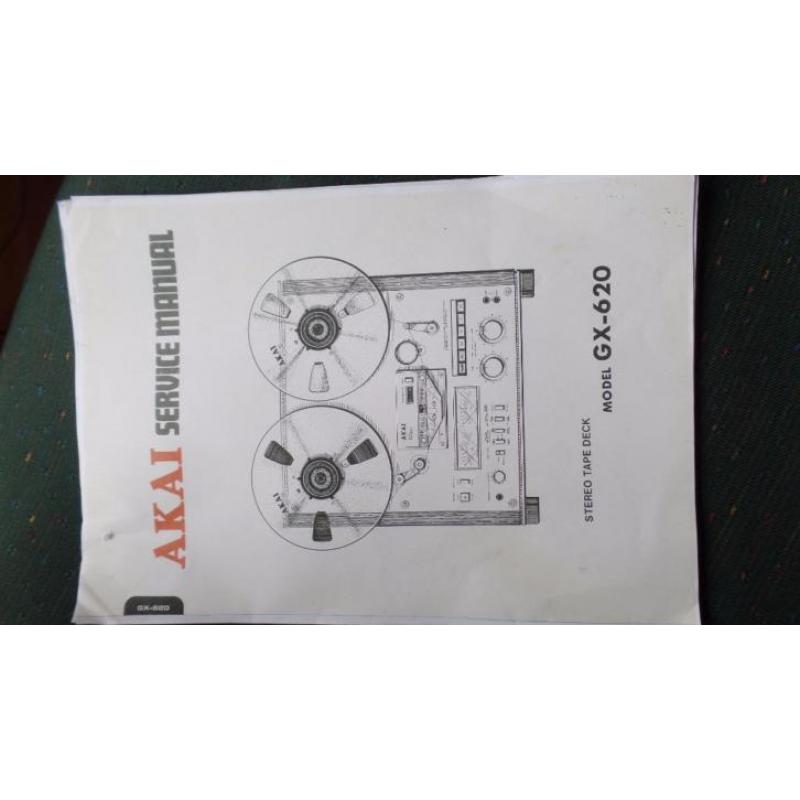 AKAI GX-620 Service manual 56 paginas in kleur afgedrukt