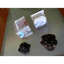 2 Prehispanic modder maskers (Mexico)