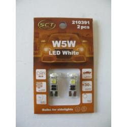 T4W Led White 12V 8x3528 BA9S (210360) 2 Stuks - € 4,49