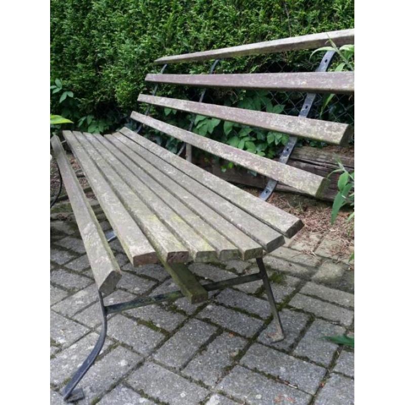 tuinbank smeedijzer met hout