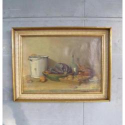 Schilderij J.Terlouw keuken stilleven olieveft op doek WZ 44