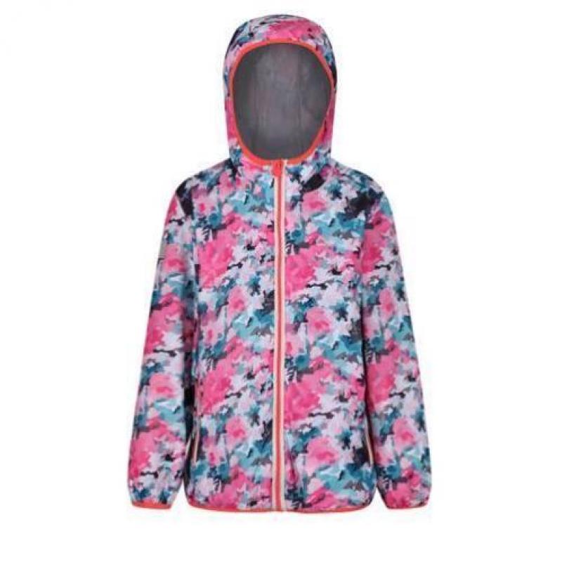 Regatta Printed Lever softshell jack roze (kids) maat 176