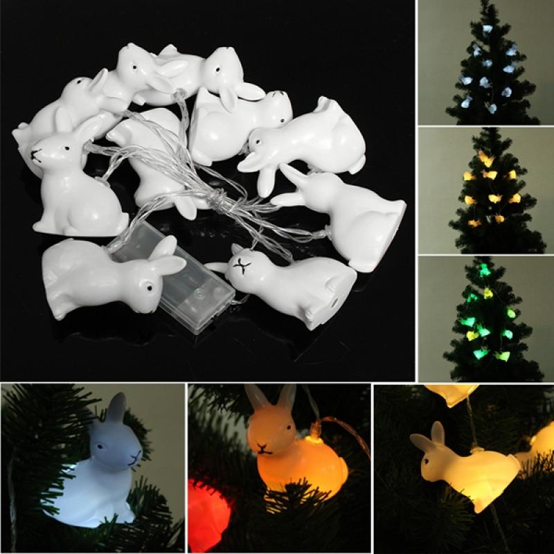 Battery Operated 1.65M 10LEDs Rabbit Colorful Fairy String Light for Party Christmas Easter Hoge