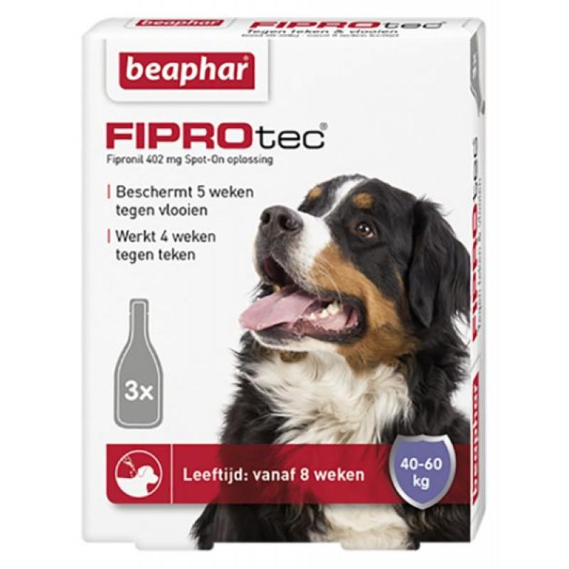 Beaphar Beaphar fiprotec hond tegen teken en vlooien 40 60 kg 3 pip