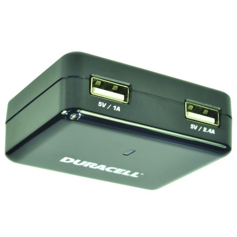 Duracell Dual USB reis oplader voor tablet en smartphone Duracell Batterijen en opladers