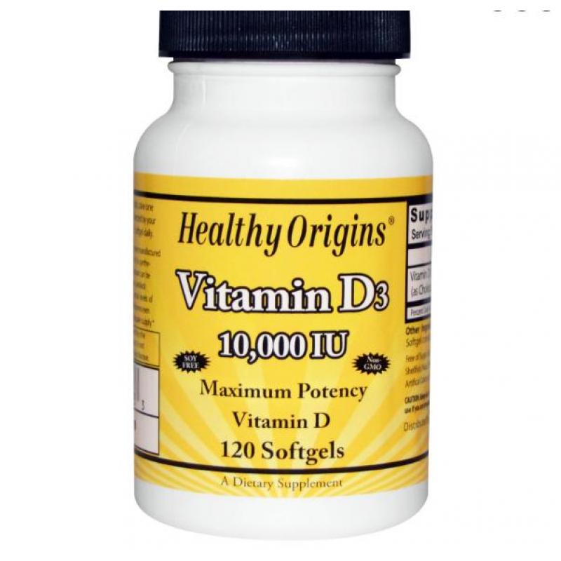 Healthy Origins Vitamine D3, 10.000 IE (120 softgels) Healthy Origins