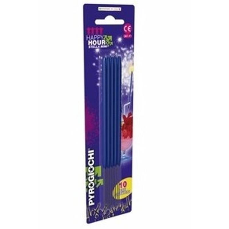 Feestartikelen diversen Pyrogiochi Blauwe sterretjes 10 stuks 16 cm