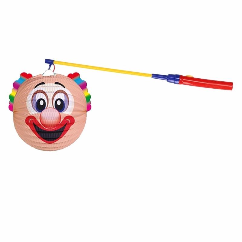 Lampionset clown 22 cm met lampionstokje Geen Geweldig