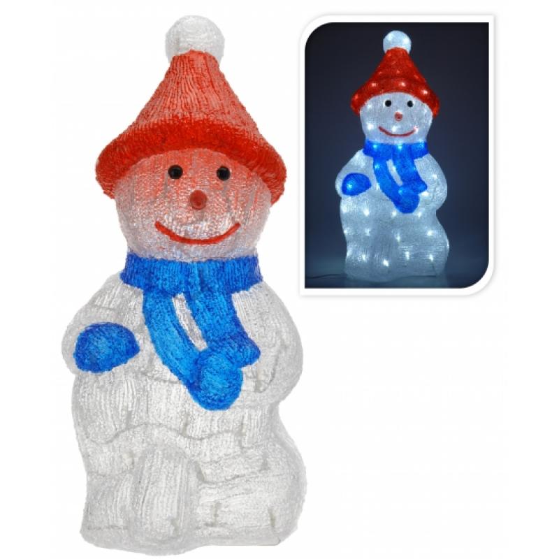 Sneeuwpop met verlichting 48 cm Geen Kerst feestartikelen