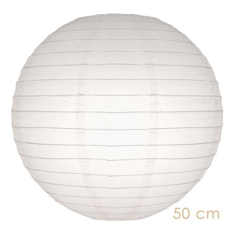 Feestartikelen diversen AlleKleurenShirts Witte lampion rond 50 cm