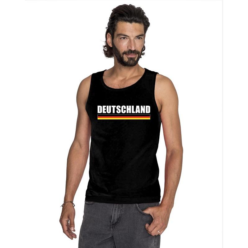 Landen versiering en vlaggen Shoppartners Zwart Duitsland supporter singlet shirt tanktop heren